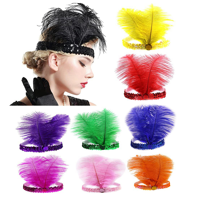 Feather Hair Extension - Sequins Feather Crystal Headband Indian Feather