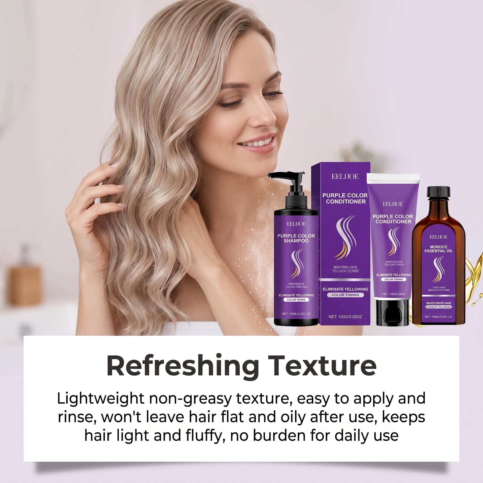 Purple Shampoo Set With Condit - Hair Care Serum review and price