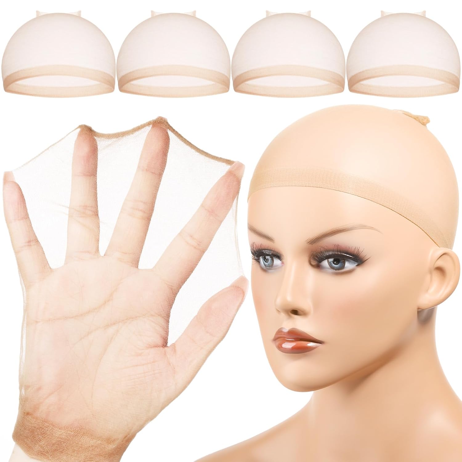 4/12pcs Ventilated Nylon Mesh  - Wig Cap Stocking review and price