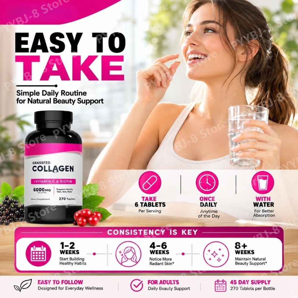 Collagen Tablets 6000mg with V - Hair Care Capsule review and price