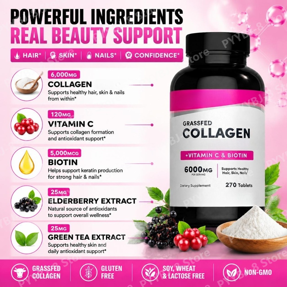 Collagen Tablets 6000mg with V - Hair Care Capsule review and price