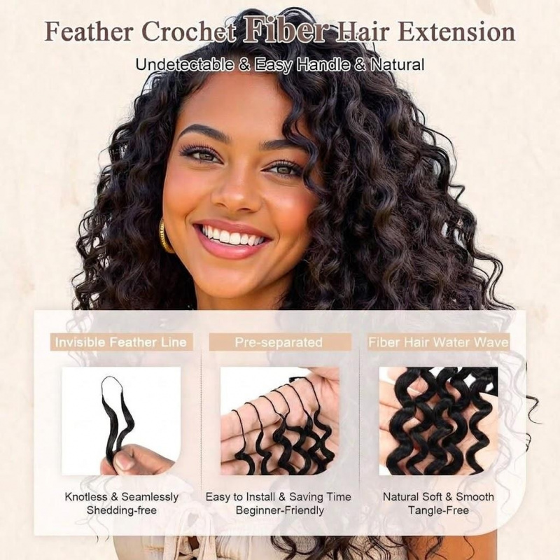 Water Wave Synthetic Feather C - Feather Hair Extension review and price